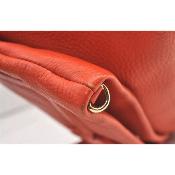 Authentic TORY BURCH Vintage Amanda Leather Shoulder Crossbody Bag Orange 9019J - Picture 13 of 16